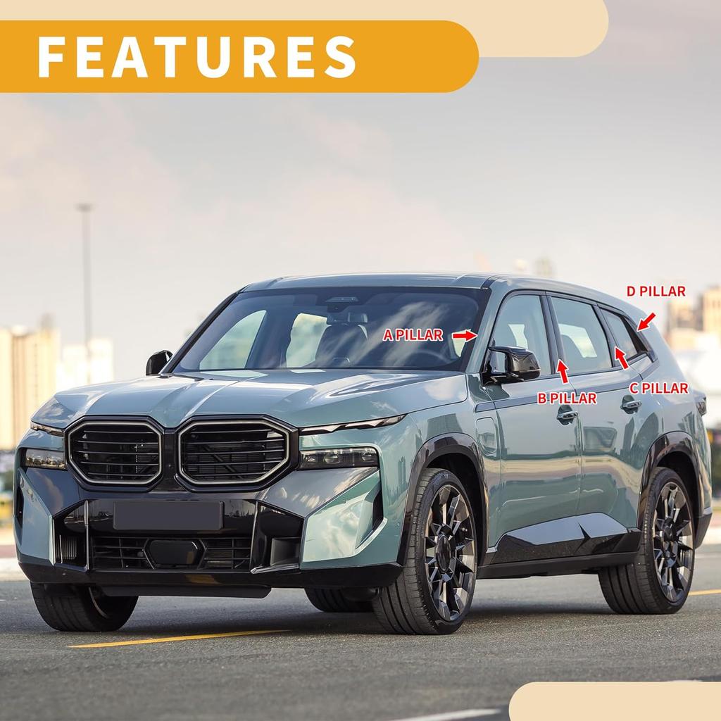 Door Pillar Window Trim Front Rear Left Right Anti Scratch Sticker Pillar Posts Cover for Honda STEPWGN 2022-2024 Chrome Silver Tone