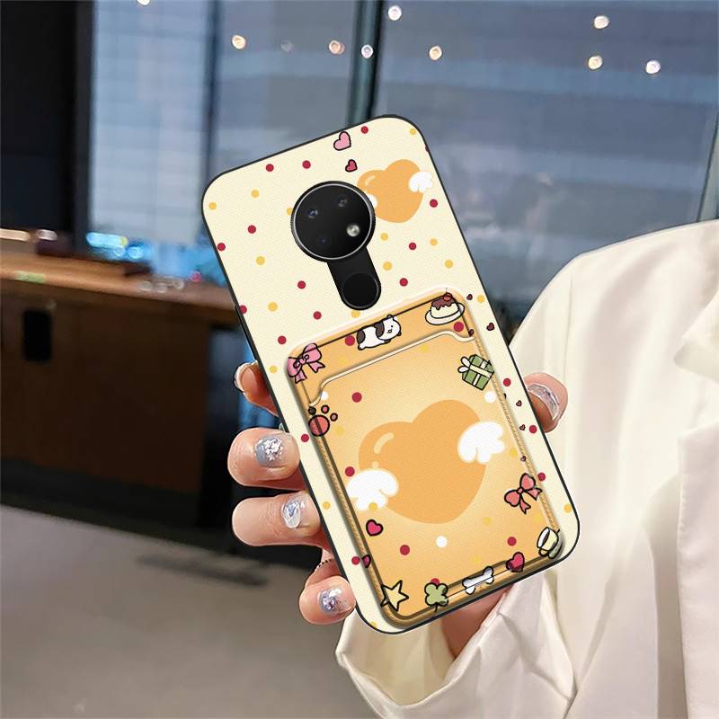 Card Sleeve Silicone Phone Case For Nokia 6.2/7.2 Full Wrap Anti-dust Soft Case Cute Back Cover Durable Anti-knock Cover