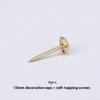 8Pcs Brass Decorative Nail Mirror Advertising Board Cap Cover Self-Tapping Screw 9/12/13/15Mm