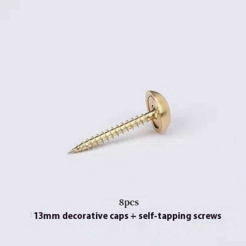 8Pcs Brass Decorative Nail Mirror Advertising Board Cap Cover Self-Tapping Screw 9/12/13/15Mm