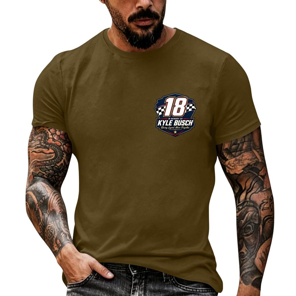 Men's Short Sleeve Graphic T Shirt Racing Inspired Casual Top Vintage Style Motorsport Enthusiast Tee Comfortable Fit