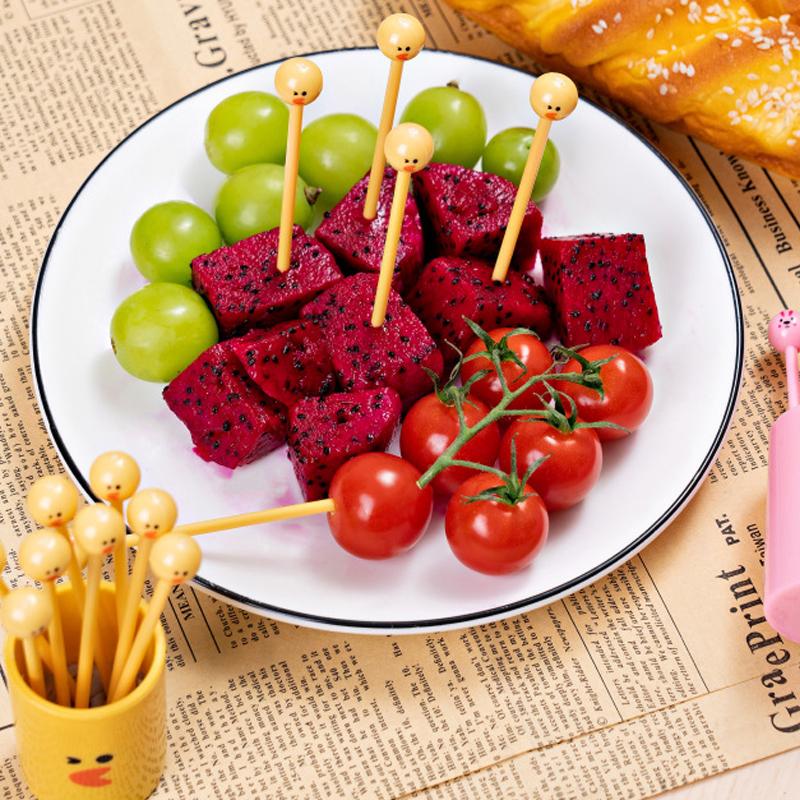 10Pcs Cute Mini Toothpicks Cartoon Kids Food Picks Plastic Fruit Forks Bento Decorative Tableware Food Picks Dessert Fork