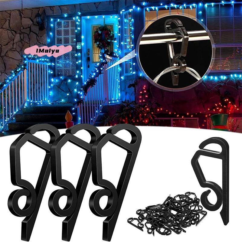 20/50Pcs Outdoor Gutter Hooks Christmas Light Clip Weatherproof Cable Wire Rope Holder for String Lights Holiday Decor