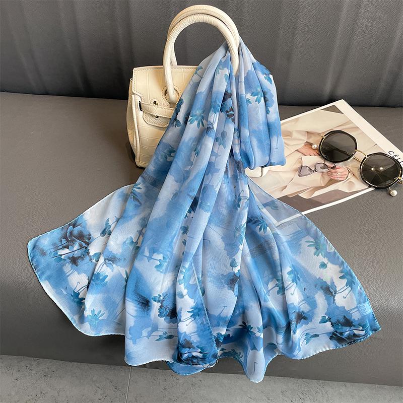 New Fashion Spring/Summer Women Print Headband Beach Chiffon Scarf Shawls Female Long Wraps Panama Beach Sunscreen Hijab