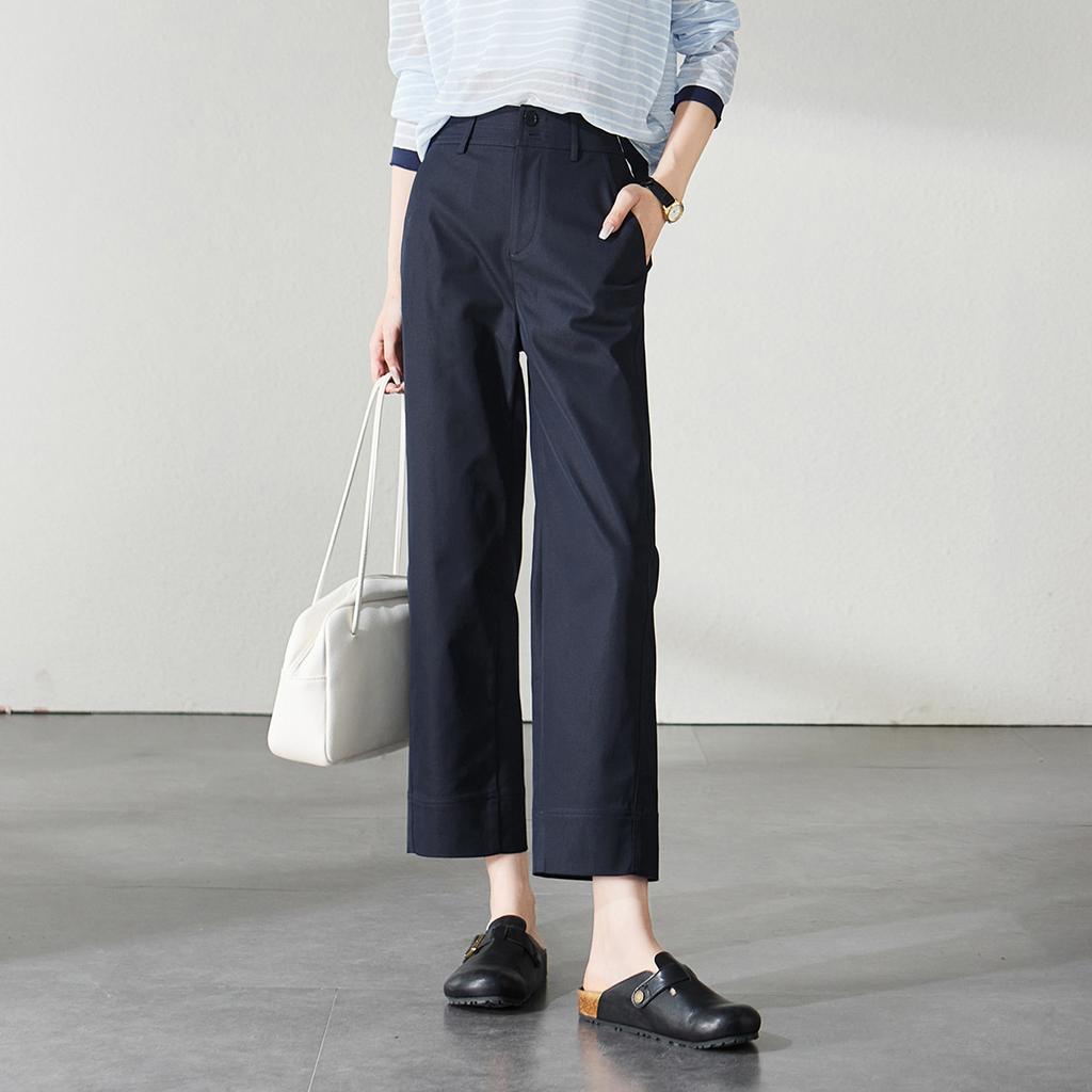 Two Button Casual Straight Leg Pants for Women In Autumn 2025, Fashionable and Versatile, Slimming and Smoking Pipe Pants