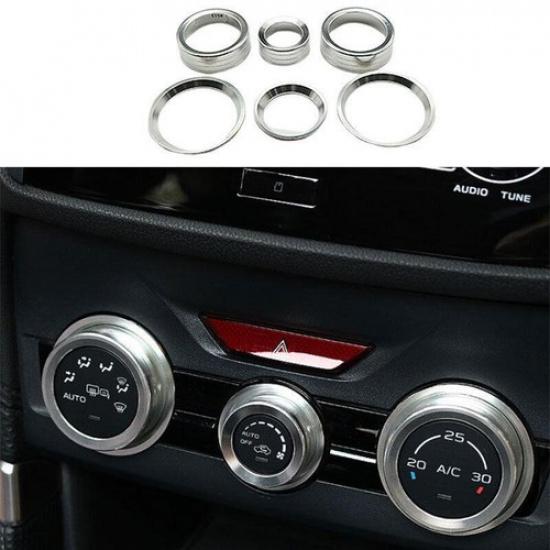 For Subaru Forester - Silver Aluminum Middle Console Ac Knob Cover Trim