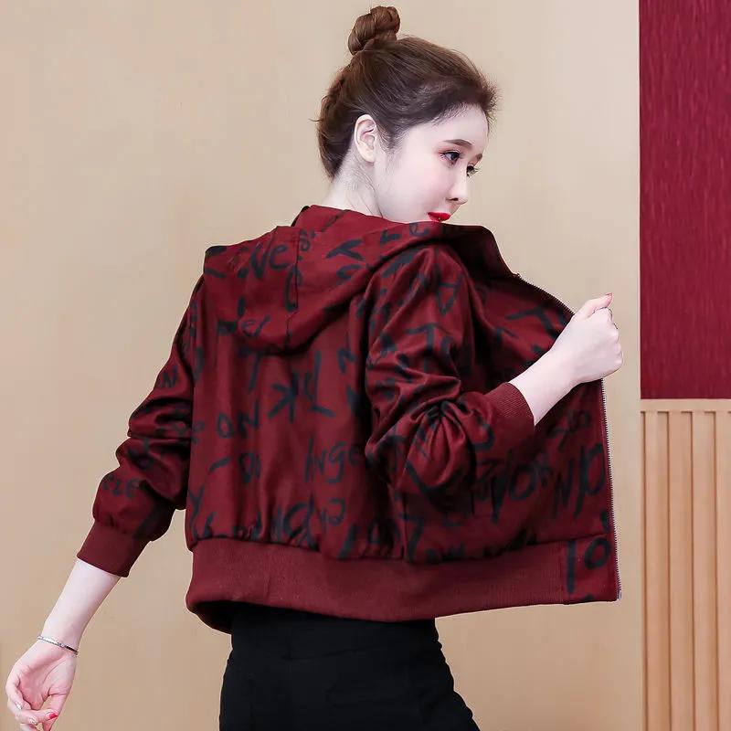 

Short Jacket Women s Hooded Top Spring and Autumn Casual Fashion Jacket XS