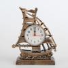 Table Alarm Clock Ornament Sailing Statue Sailboat Shape Bedside Clocks for Office Bedroom Living Room