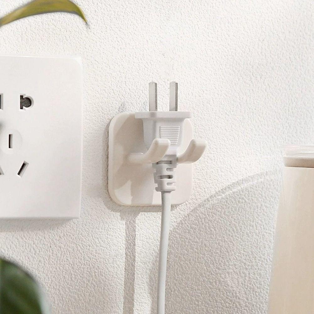 Punch-free Power Plug Hook Plastic Shaver Rack Creative Shaving Razor Holder  Bathroom