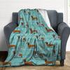 Cute Dachshund Blanket Soft Flannel Cartoon Print Blanket Sofa Bedroom Dormitory Nap Blanket