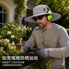 Mens Large Brim Wire Supported Sun Protection Outdoor Fisherman Hat Compatible With Headphones