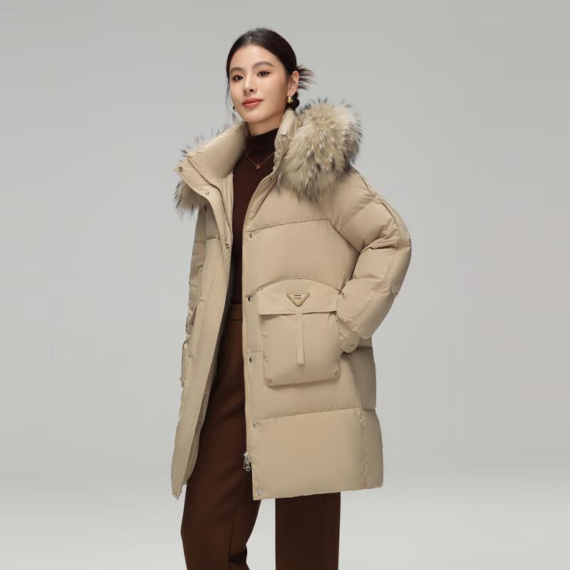 SNOWFLYING Women s Mid-Length Hooded Down Jacket M