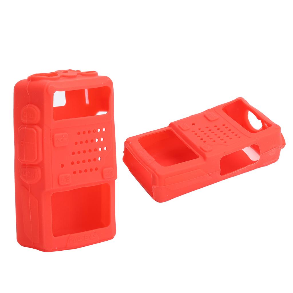 2 Stück Mini Walky Talky Silikon Schutzhülle Weiche Hülle Zwei-Wege-Radio Schutz für Baofeng UV5R(rot )
