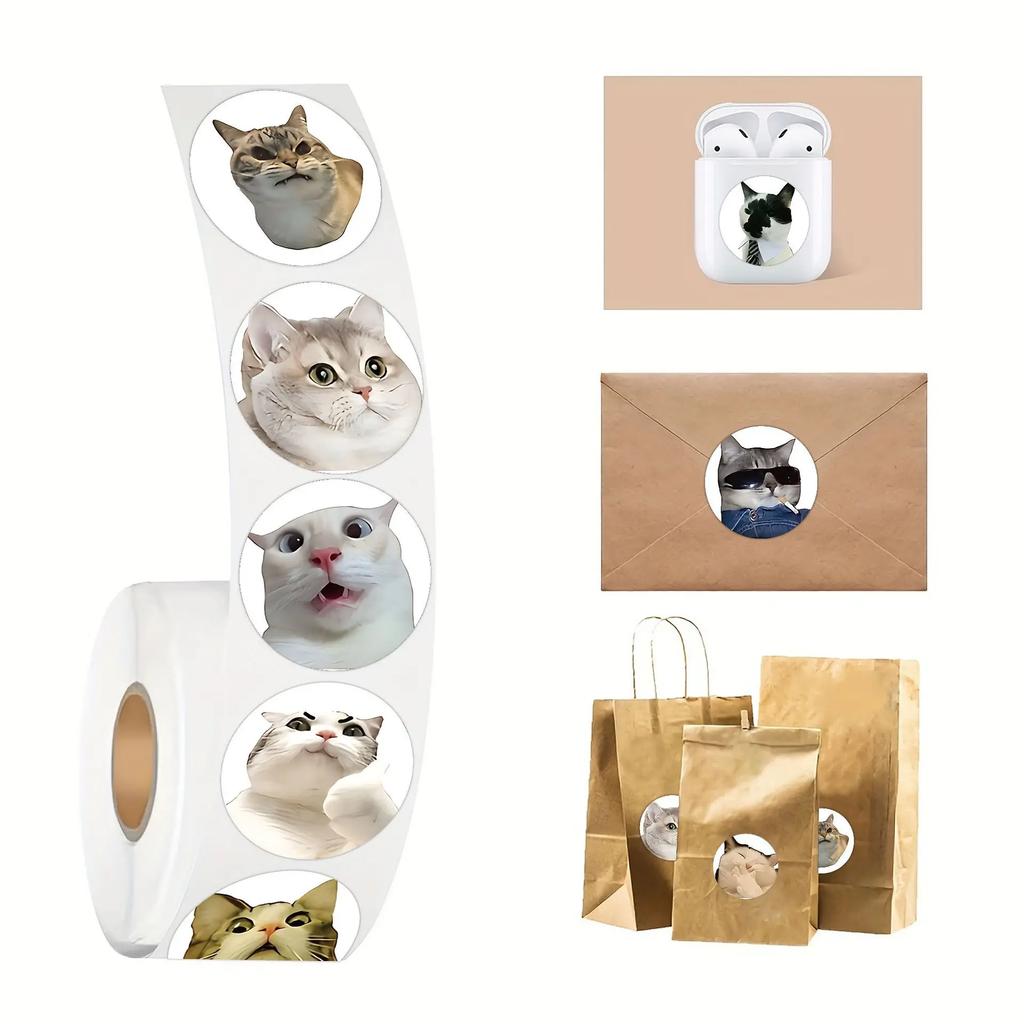 500 buc Autocolante Pisică Meme Desen Animat Papetărie Autocolante Planner Scrapbooking Autocolante Recompensă Autocolante Ambalaj Cadou pentru Iubitorii de Pisici