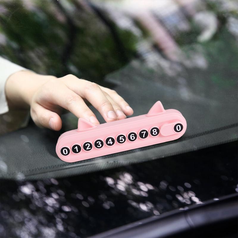 Temporary Parking Telephone Number Card Temporary Parking Plate With Cat Ear Parking Number Plate For Cars