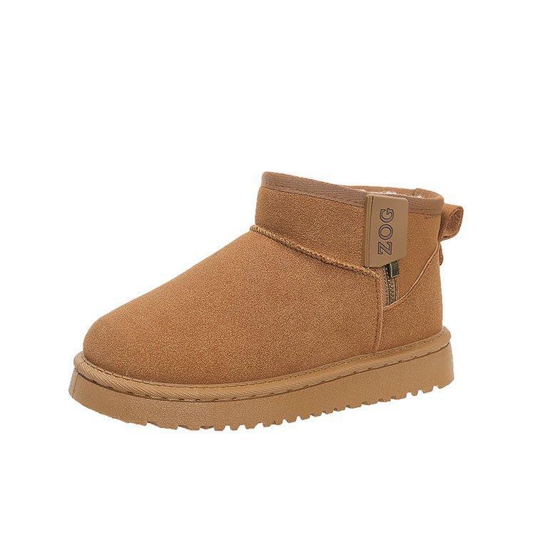 Soft leather version~ thick-soled snow boots women's 2025 new winter warm boots snow cotton piled thickened Northeast cotton shoes