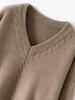 Korean Style Cashmere Women's Knit Sweater: Autumn Winter Solid Color Drop Shoulder Pullover