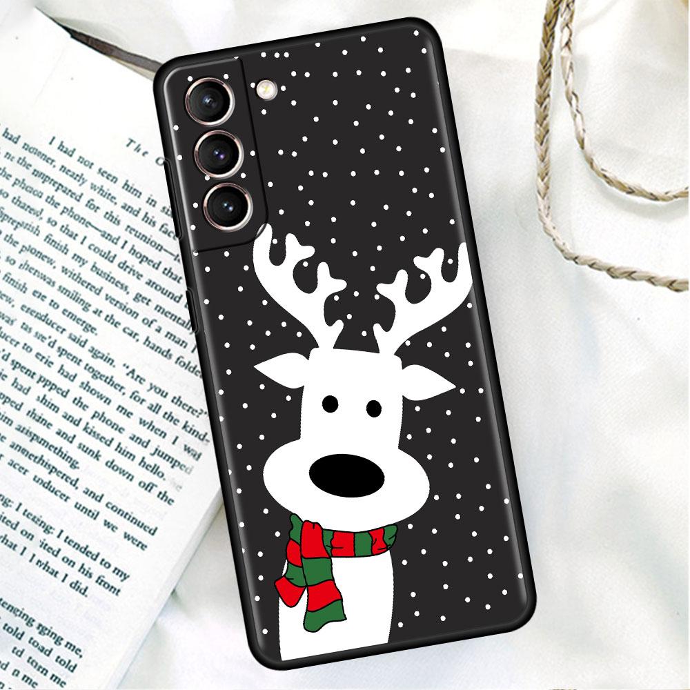 Phone Black Soft Case For Samsung Galaxy S22 S21 S20 Ultra FE S9 S8 S10 Plus Note 20 10 9 Fundas Cover Merry Christmas In Winter