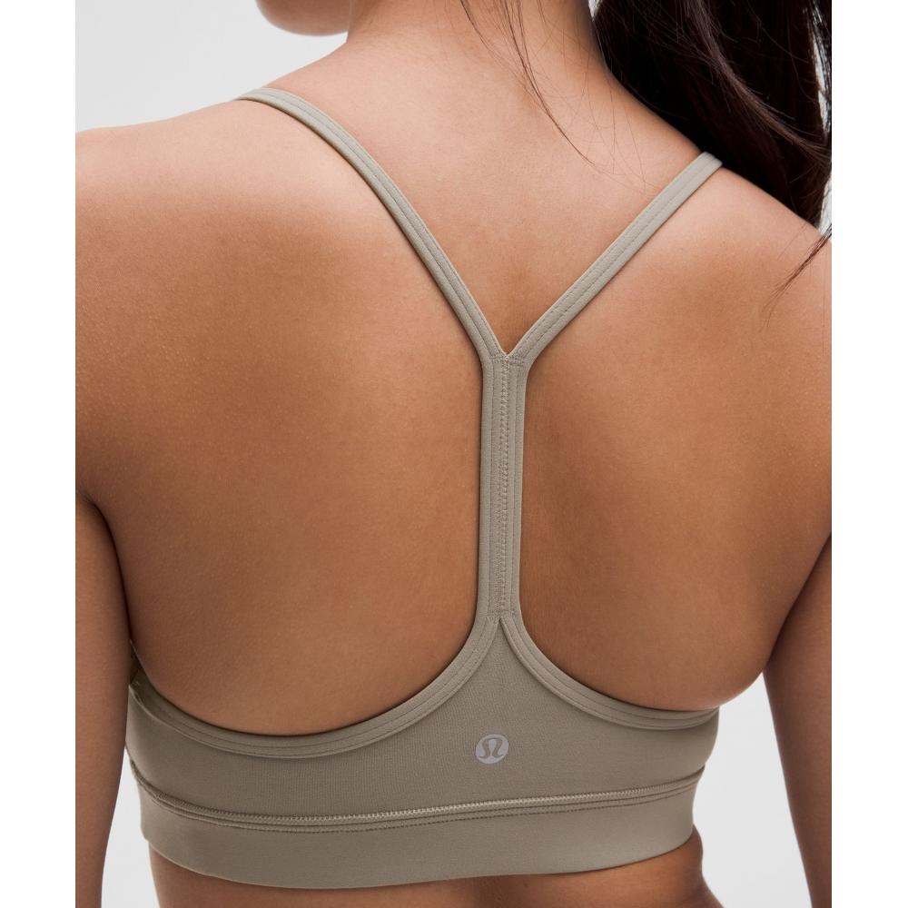 Lululemon Flow Y BrA Nulu  Light Support  A C Cups wArm Ash greY