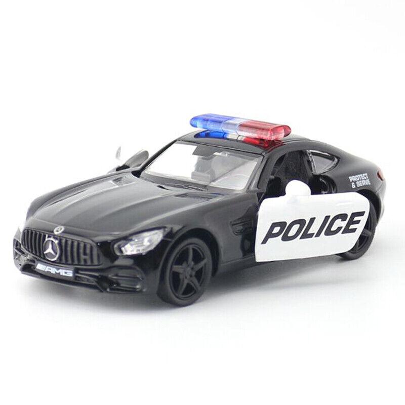 1/36 Scale Benz AMG GTS Police Car Model Car Diecast Toys for Kids Boys Gift Pull Back