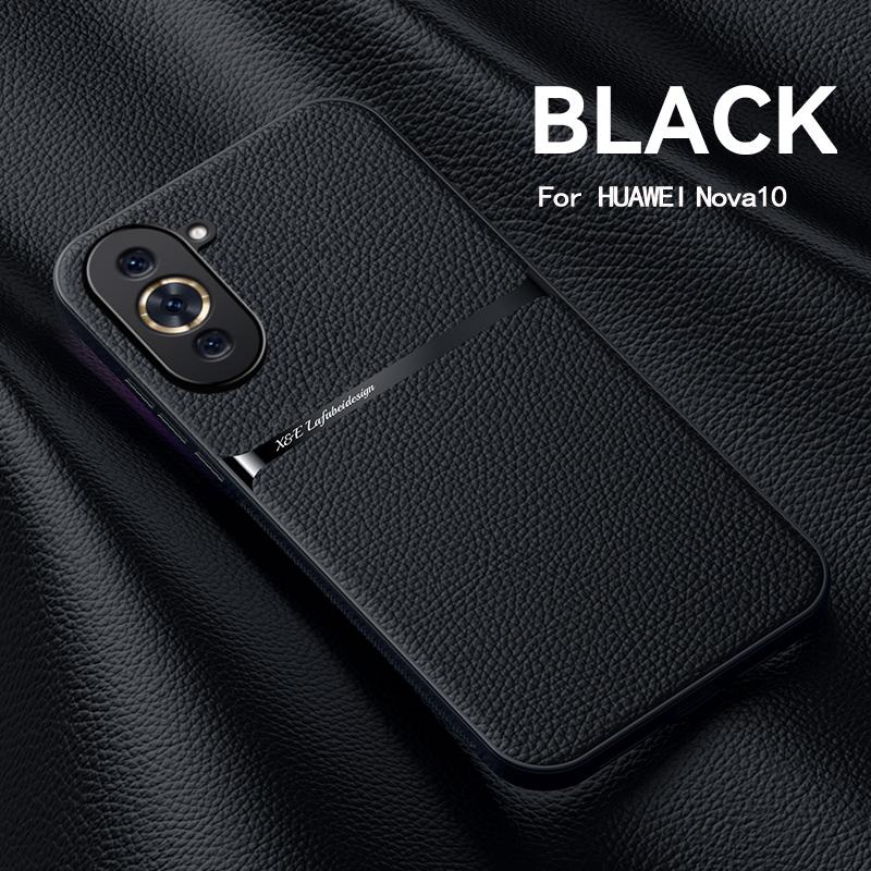 For Huawei Nova 10 Case Luxury Leather Texture Magnetic Back Cover for Hauwei Nova 10 Pro 10pro Nova10pro Soft Phone Cases