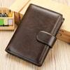 Vintage Men Faux Leather Wallet RFID Blocking Bi-fold Short Wallet Minimalist Slim Anti-Theft Credit Card Holder Front Pocket Wallet