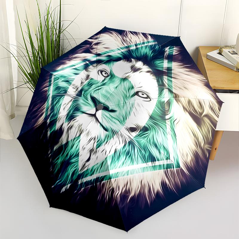 Werder Bremen LOGO Print Automatic Umbrella, 8 Rib Iron Frame, Plastic Handle, Suitable for Outdoor Travel &Daily , Ideal Gift