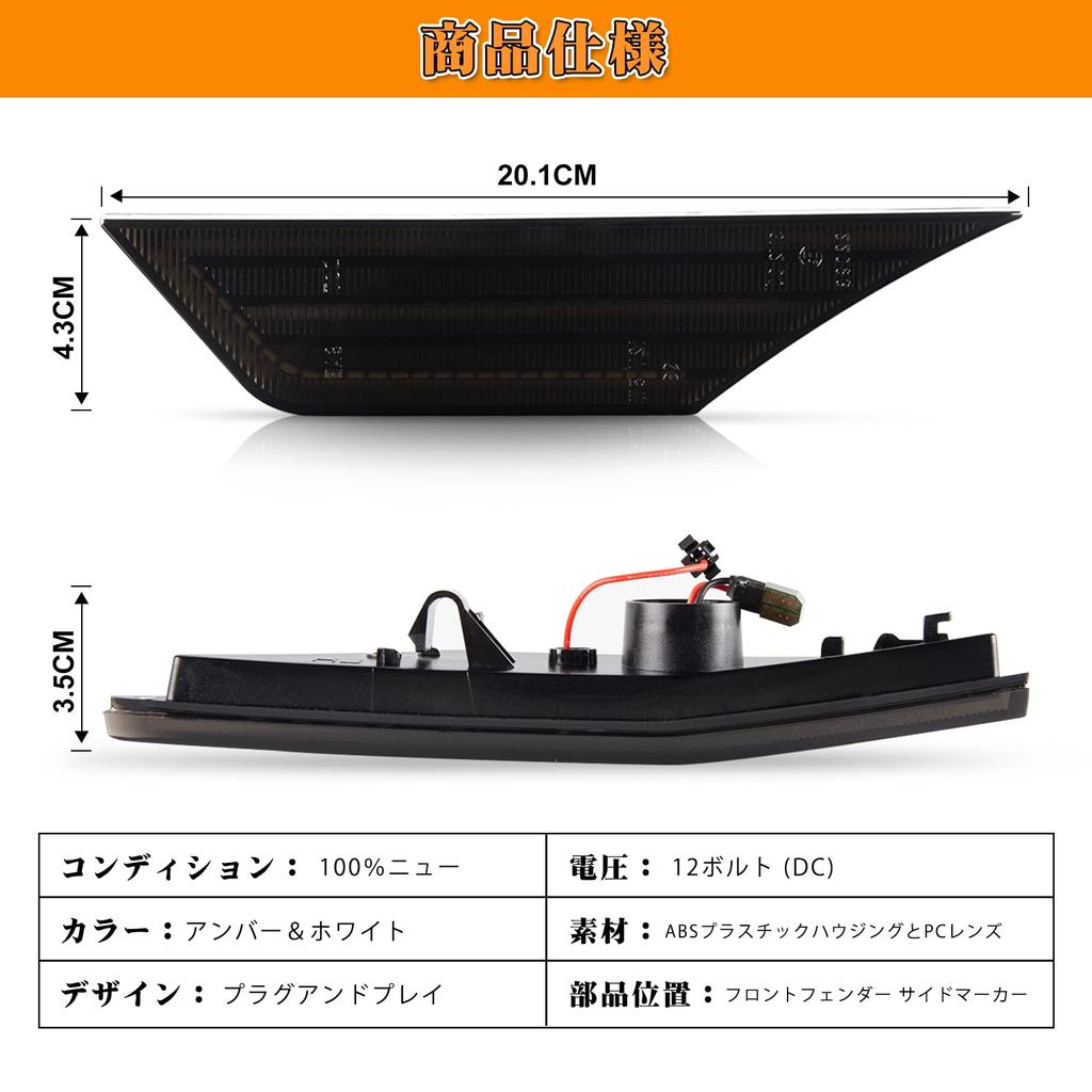 POPMOTORZ Honda Civic Front Fender LED Side Marker Lights with Sequential Side Turn Signals and Dual Color Switching Inspection Compatible with Honda