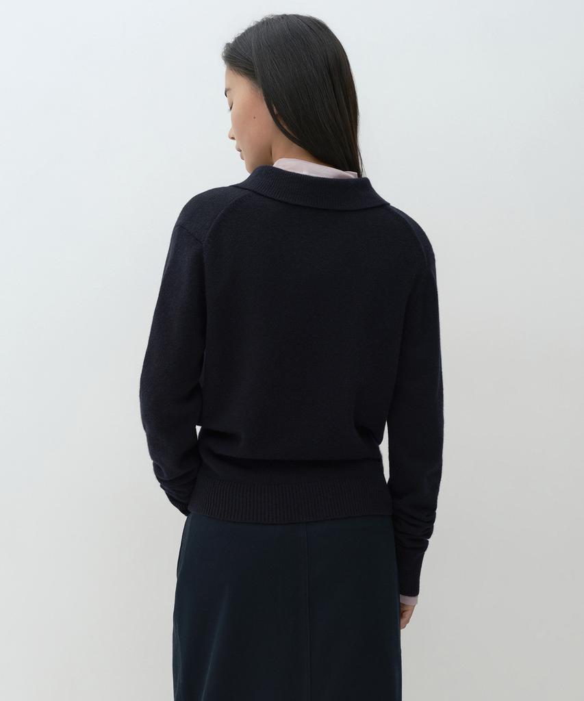 MUSINSA STANDARD WOMAN [Victoria Wool] Women'S Collared Knit [Navy]