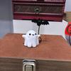1Pc Halloween Cute Ghost Putting Bat Ornaments, Ghost Bat Desktop Party Decoration, Party Small Gift, Little Finger Cute Ghost