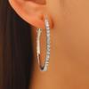 3 Pairs Women Earrings Ear-Pin Closure Stable Wearing Structure Multi-Size Hoop Earrings with Rhinestones Inlaid Jewelry Gift