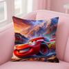 Federa Cuscino Quadrata Stampa Fronte-Retro Corto Peluche Copricuscino Divano Camera da Letto Comodino Cartoon Auto Saetta M-McQueen MNS P