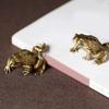 Frogs Toads Miniature Sculptures Brass Animal Figurine Antique Ornament Fengshui Decoration for Home Office Desktop
