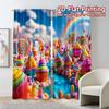 2pcs, 2D FLAT PRINTING Curtains (Without Rod) Candy Paradise Modern Minimalist Curtains Versatile Polyester Curtains Thermal
