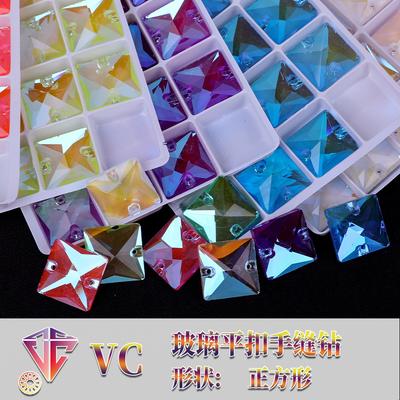 Cristal Verre Cousu à la Main Foret, Carré Fluorescent Fond Plat Moka Néon Dopamine Strass Bricolage Accessoires Vêtements