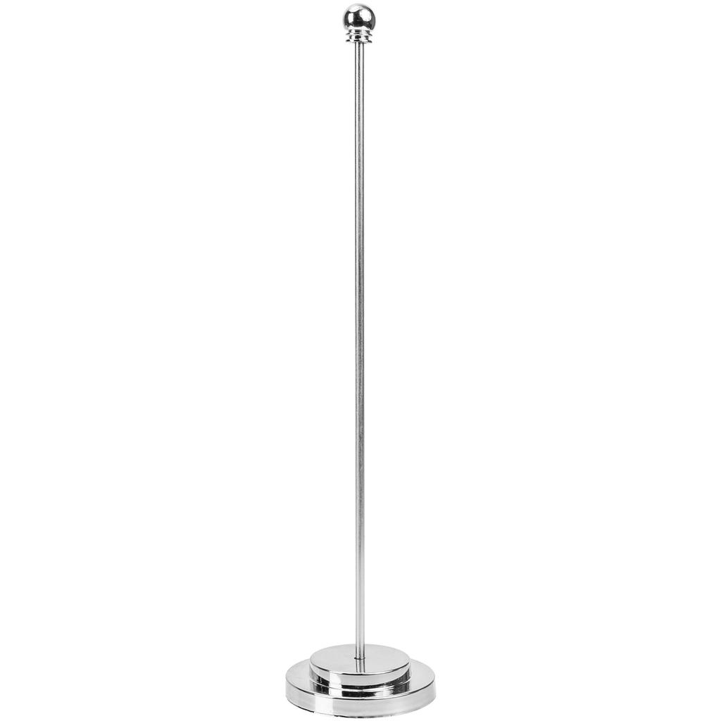 Metal Flagpole Stand Silver Desktop Iron Round Base Use Car Flag Mount Vehicle Frames