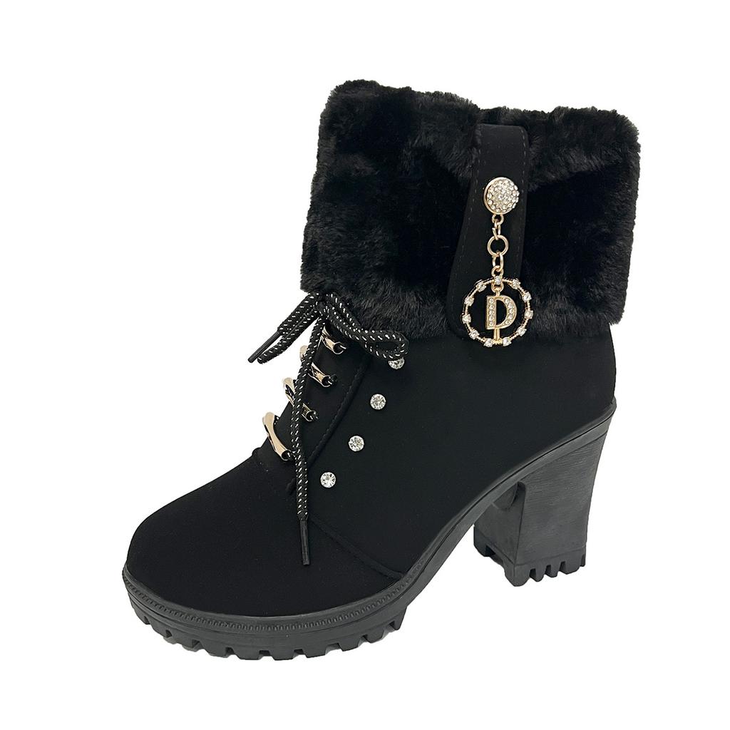 Fashion Women Boots Winter Comfortable Designer High Heels Shoes for Women 2025 New Short Platform Ankle Boots Elegant Zapatos De Mujer