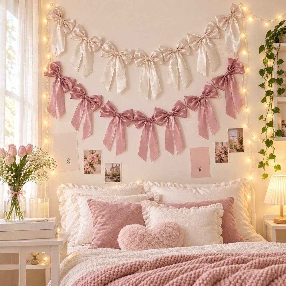 Home Ornaments Bowknot Hanging Garland Large Christmas Tree Decoration Kids Birthday Party