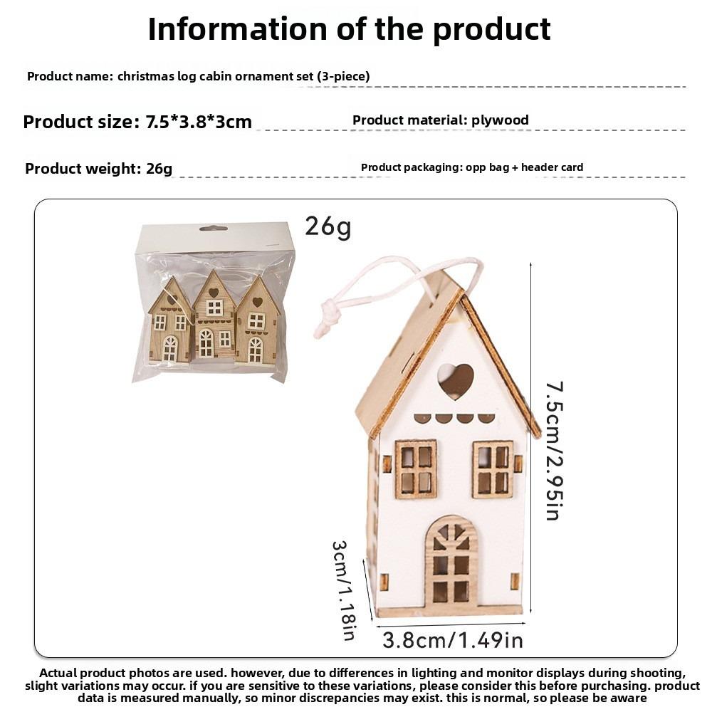 Wooden Christmas Decorative Small House Creative Ornament Pendant Ideal Christmas Decoration & Gift