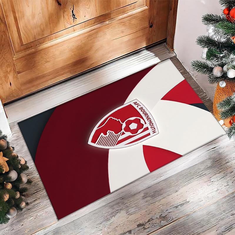 Brentford Football Print Crystal Velvet Rug, Comfortable Water Absorbent Non Slip Indoor Floor Carpet