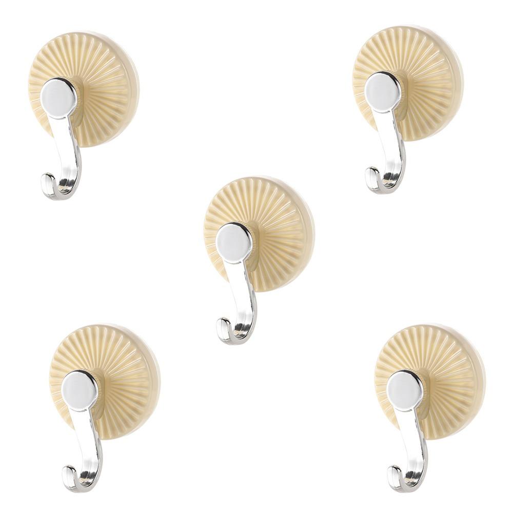

5Pcs Plastic Door Sticky Hooks Transparent Wall Hooks Light Luxury Suction Cup Hook Bathroom бежевый