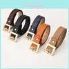 Womens Minimalist Faux Leather Belt With Square Buckle For Casual Office Wear