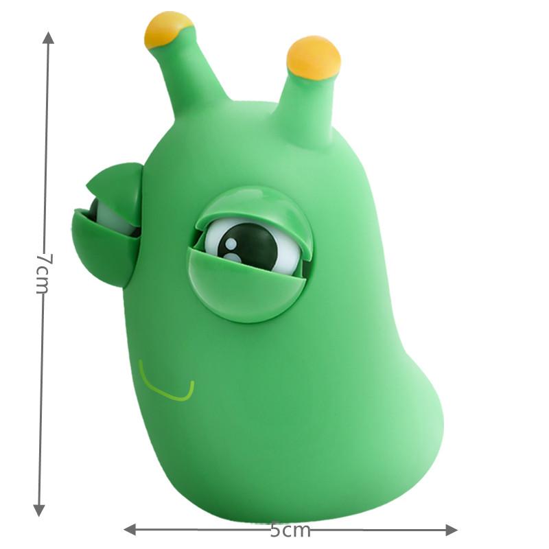 1/3pcs Novelty Green Worm Squeezing Toy Novelty Explosive Eye Squeezing Toy 3D Big Eye Children Adult Stress Relieving Toy