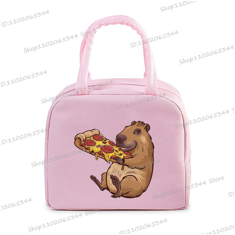 Insulated Lunch Bag Cartoon Pizza Capybara Series Insulation Bento Pack Women Men Cute Capybara Meal Pack Kids Bento Lunch Bags