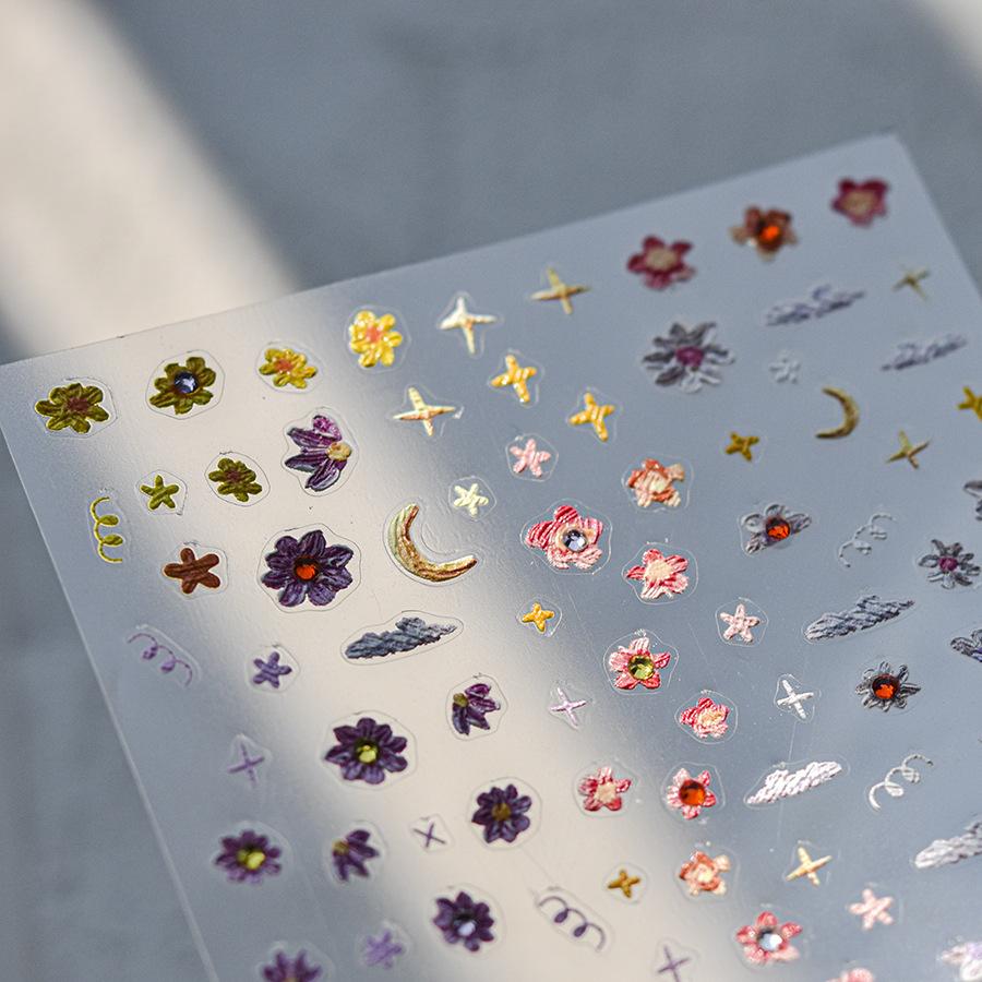 Яркие кристальные весенние день маленькие цветочные наклейки для ногтей своими руками — фото 4