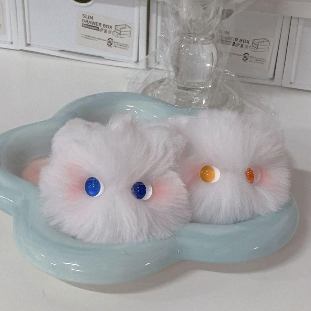 Shy Blush Cat Plush Doll Attractive Eyes Animal Plush Key Chain Blush Cat Plush Keychain  Children