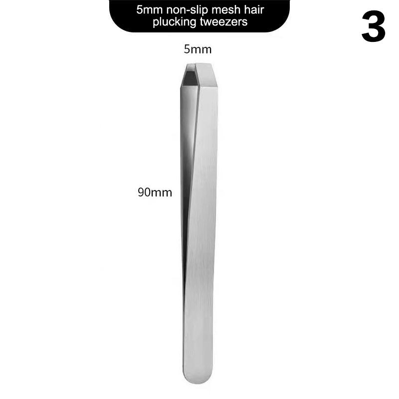 

Прочный утолщенный пинцет из нержавеющей стали для удаления волос на бороде и бровях, плоский кончик, удобный захват, инструмент для выщипывания волос на лице