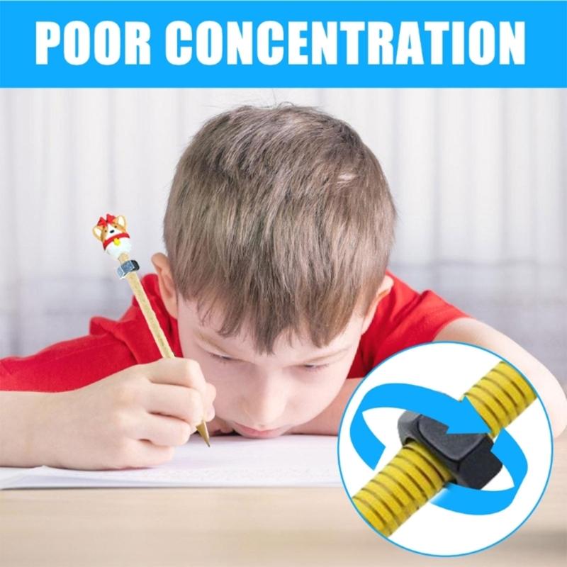 Stress Relief Pencil With Rotating Metal Nut Wood Christmas Pencil For Children Student Stress Relief School Office Use