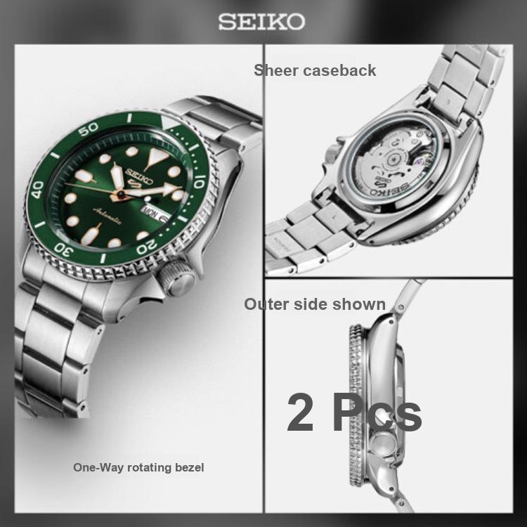 Seiko 5 Oriental Green Water Ghost Three Eye Dial Calendar Display Waterproof Mechanical Movement Stainless Steel Strap Men watches SRPD63K1