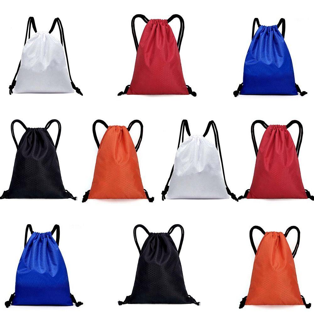 

Водонепроницаемый рюкзак для занятий спортом на открытом воздухе с завязками на шнурке, сумка для хранения фитнеса, большая вместительная сумка для мячей 34x43cm белый